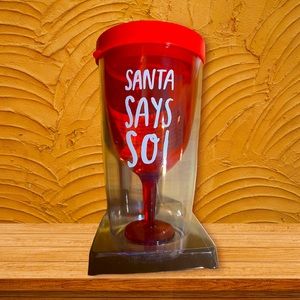 Red Santa Wine Glass